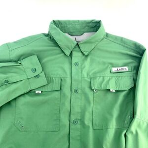 HABIT Fishing Shirt Long Sleeve XL Frosty Spruce Green UPF Sun Protection Hiking